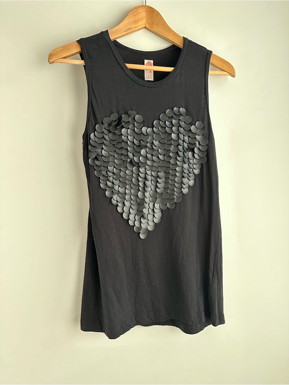 Y2k Black Tank With Heart S